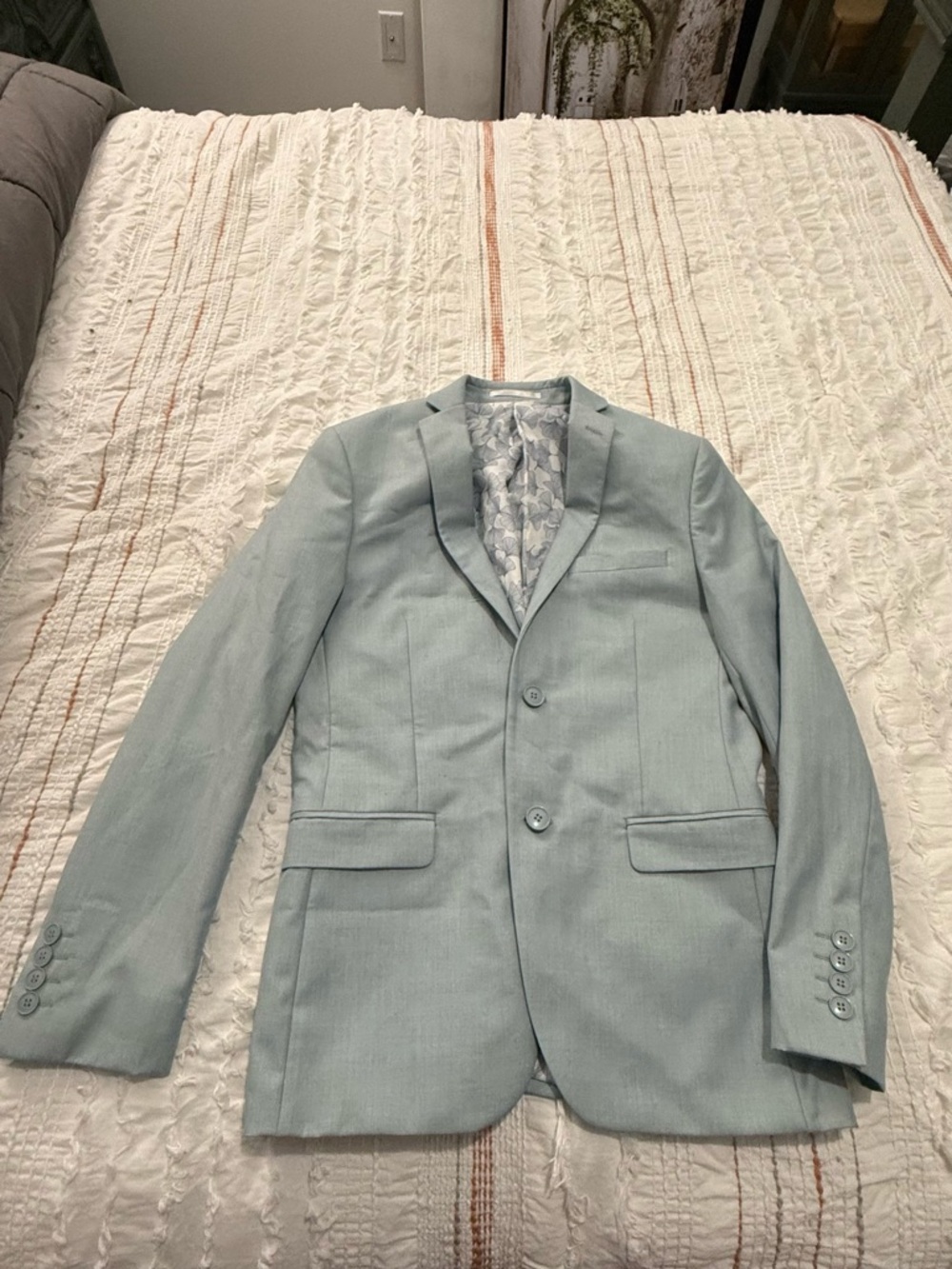 Men's Light Mint Green Blazer - Classic Two-Button Jacket